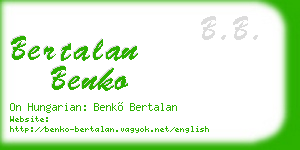 bertalan benko business card