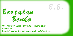 bertalan benko business card